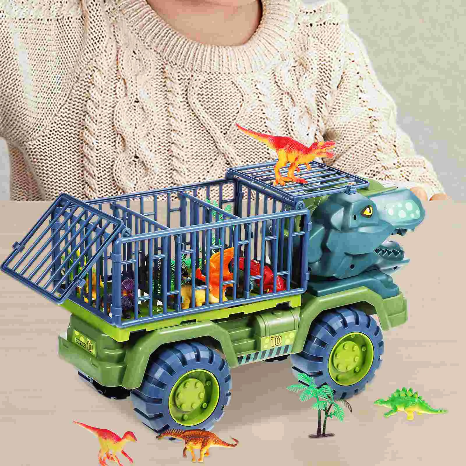 Dinosaur Toy Car Set Truck Playset Carrier Toys Toddler Vehicles Stone Kids Figurines