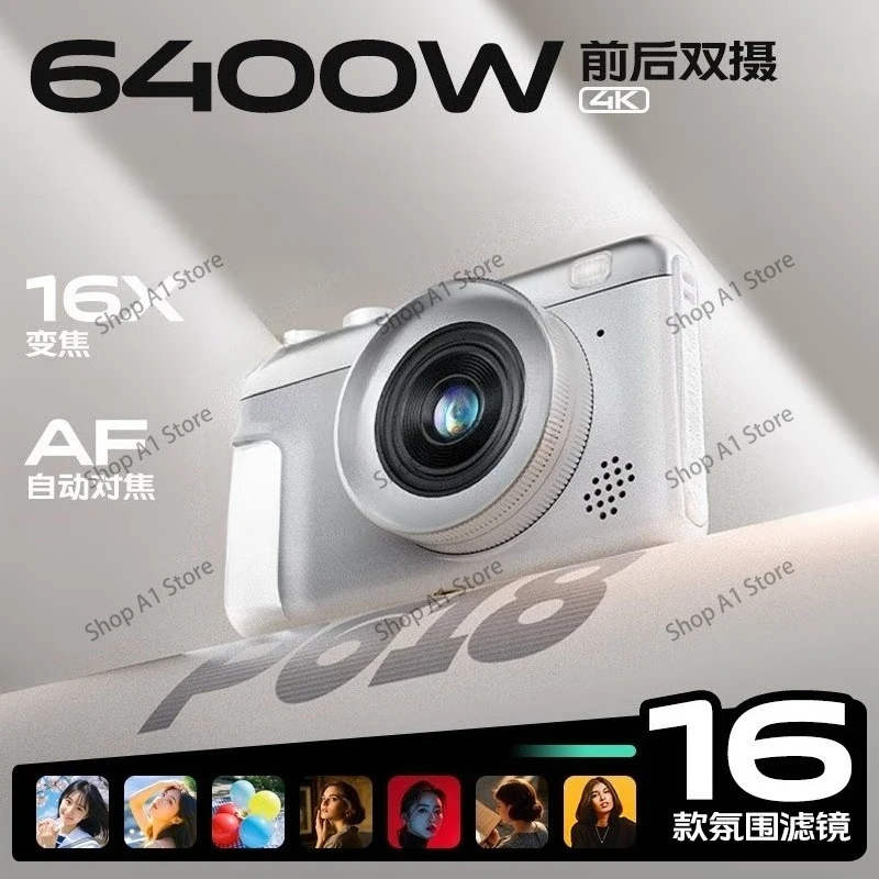 Professional digital digital camera new hot 16x zoom 64 megapixel high definition 4k dual cam CMOS imaging sensor 32G