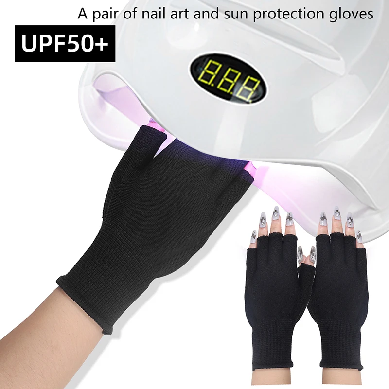 

Sunscreen Gloves Nail Art Glove UV Protection Gloves Protecter For Nail Art Gel UV LED Lamp Tool