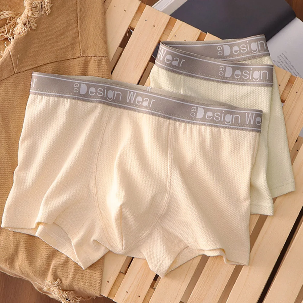 

Men Cotton Bugle Pouch Short Underwear Lightweight Breathable Underpants Soft Thread Skin Friendly Panties Solid Swimwear