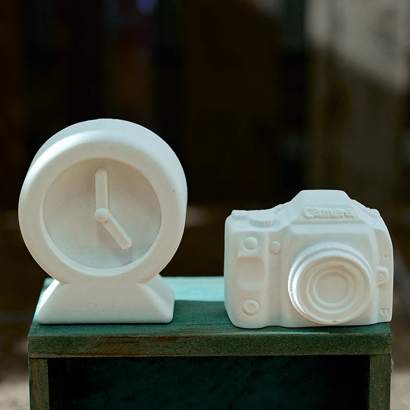 

Camera Aromatherapy Plaster Candle Silicone Mold 3d Alarm Clock Aromatherapy Resin Molds Handmade Soap Cement Mold