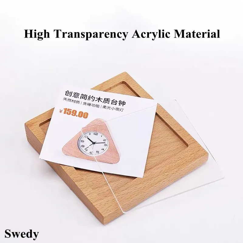 A6 100x150mm Slant Wood Acrylic Sign Holder Display Stand Restaurant Menu Paper Poster Frame Table Price Label Card Tags