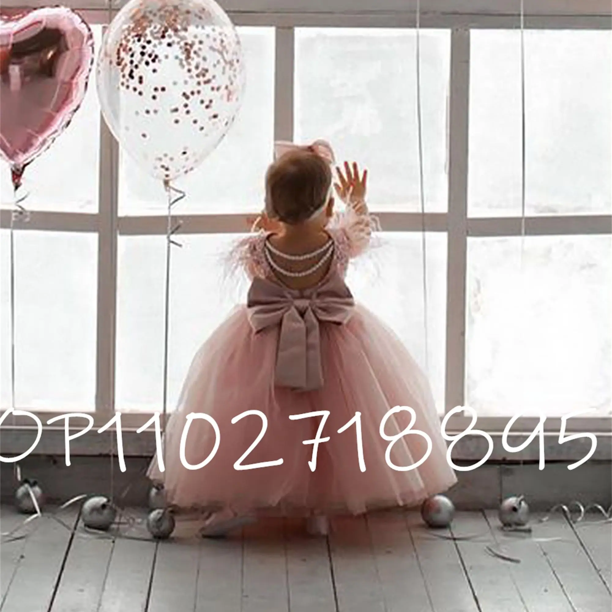 Abiti da ragazza di fiori abito di Tulle abito da principessa per neonate abito da ballo per bambini abito da festa di nozze per bambini con fiocco grande vestito da bambina carino