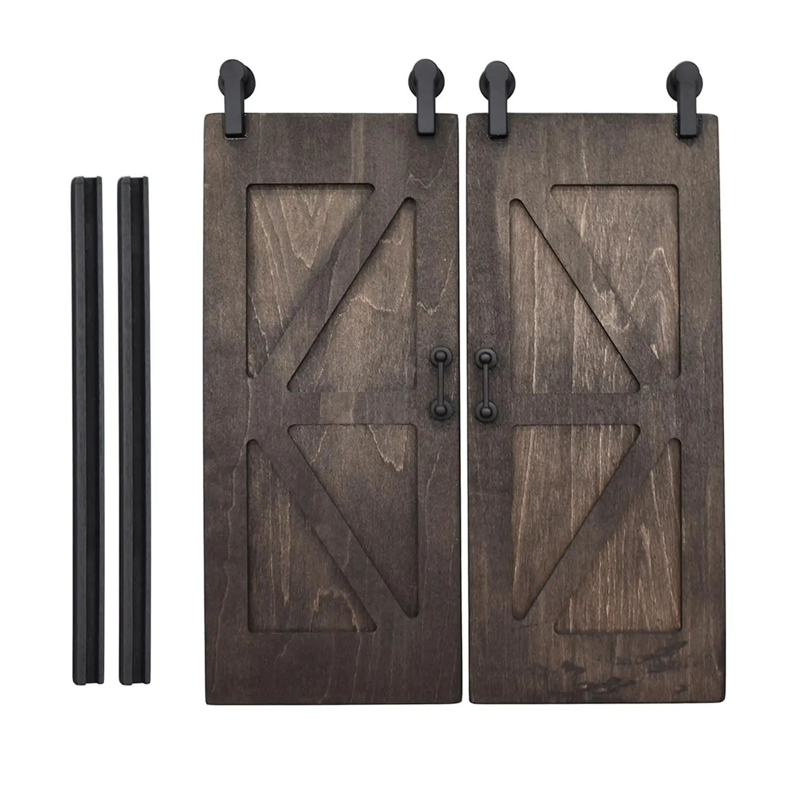 

Miniature Dollhouse Door Wooden Vintage Black Furniture Model for Dollhome