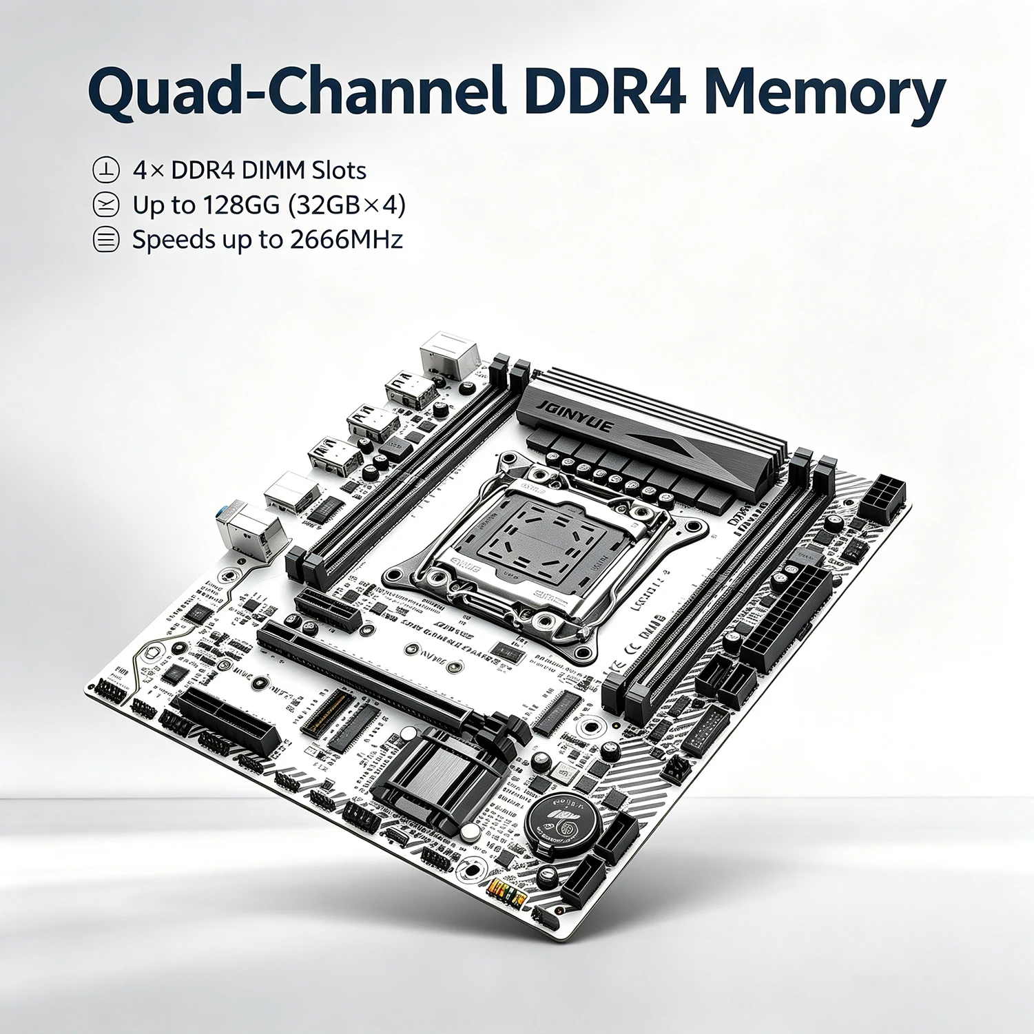JGINYUE X99 마더보드 LGA 2011-3 지원 제온 E5 V3 V4 CPU 및 DDR4 RAM 메모리 M.2 NVME SATA WIFI X99M 게이밍 D4/ARGB 썸네일 4