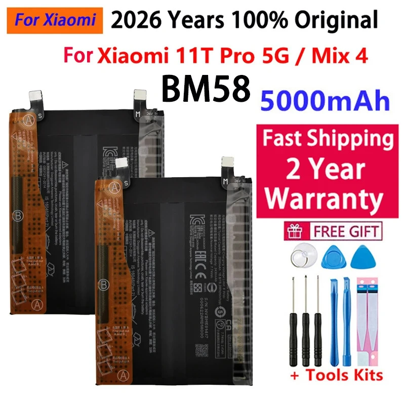 2026 Years 5000mAh BM58 Original Battery For Xiaomi 11T Pro 
