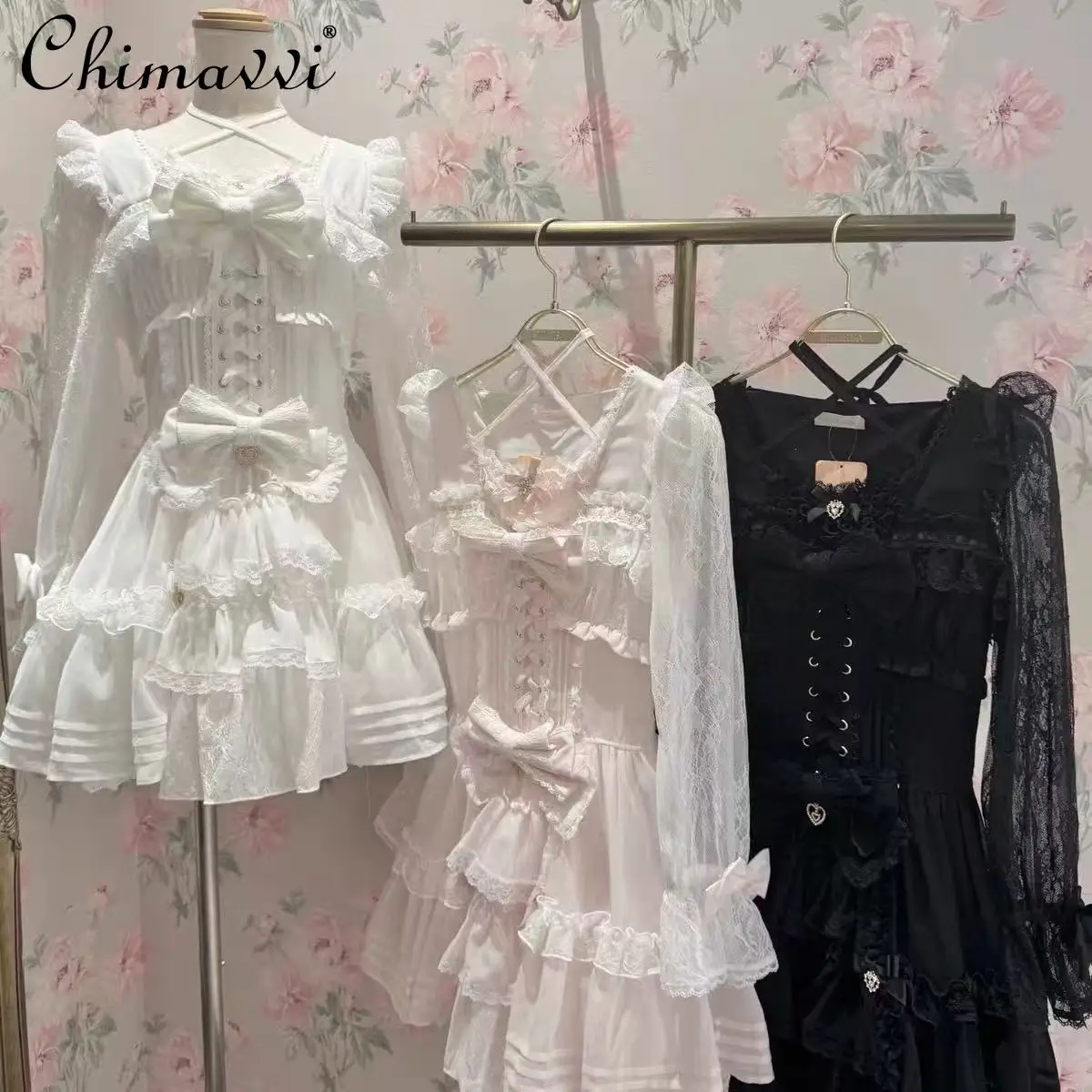

Japanese Liz Sweet Girls Cute Lolita Dress Lace Patchwork Long Sleeve Elegant Princess Dress 2025 New Slim-fit Lolita Dresses