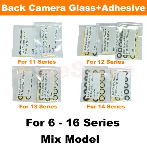 Back Camera Glass Lens For iphone 15 16 14 13 12 11 Pro Max X XS XR 6 6S 7 8 Plus Big Rear Camera Glass with 3M Sticker Adhesive