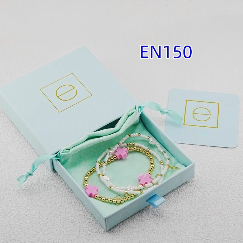 VKVVA Fashion Jewelry 3pcs Pink Cross Gold-plated Bracelet Set for Women Birthday Gifts, Unique Gift
