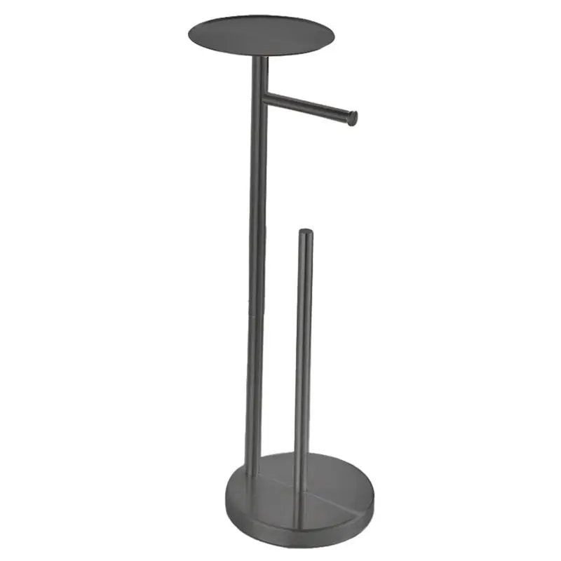 

AUAU-Freestanding Toilet Roll Holders Stainless Steel Anti-Rust Standing Toilet Paper Stand With Heavy