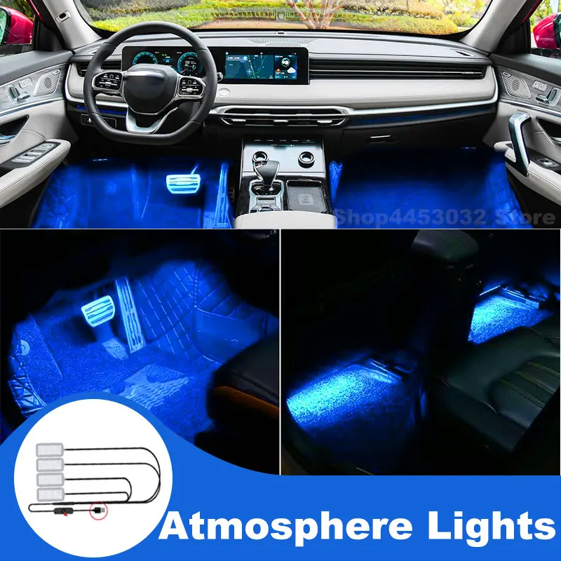 Car Assecories For Jetour X90 X70 PLUS X70S X70M X95 Led Lamp Usb Foot Ambient Light Interieurs Voiture Blue