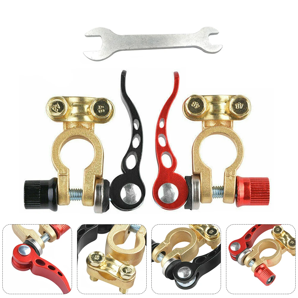 

1 set Pile Head Terminal Car Terminals Clip Connector Adapter Clamp Brass Steel Truck Batteries Van RV Car Audio Ship Long