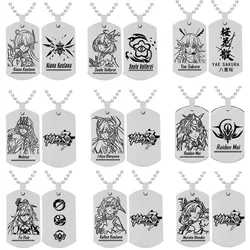 Honkai Impact 3 Necklace for Women Yae Sakura Necklaces Man Trend Silver Color Kiana Kaslana Titanium Fashion Couples Party Gift