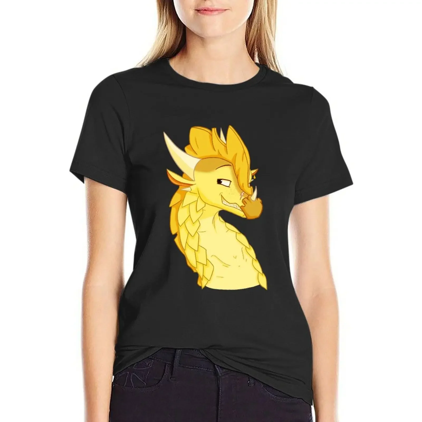 

Qibli the SandWing T-Shirt sweat sports fans Female clothing anime clothes cute t-shirts for Women