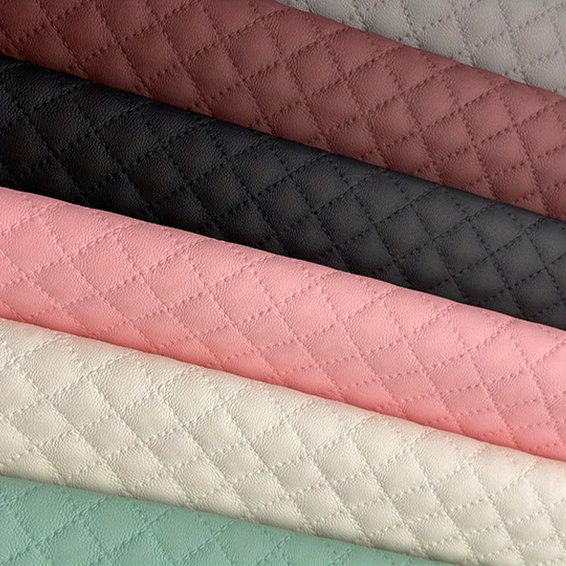 

Faux Leather Fabric Geometric Plaid Soft Fake 41x137cm for Motorcycle Sofa Bags Chairs Car Seats Upholstery DIY Crafts