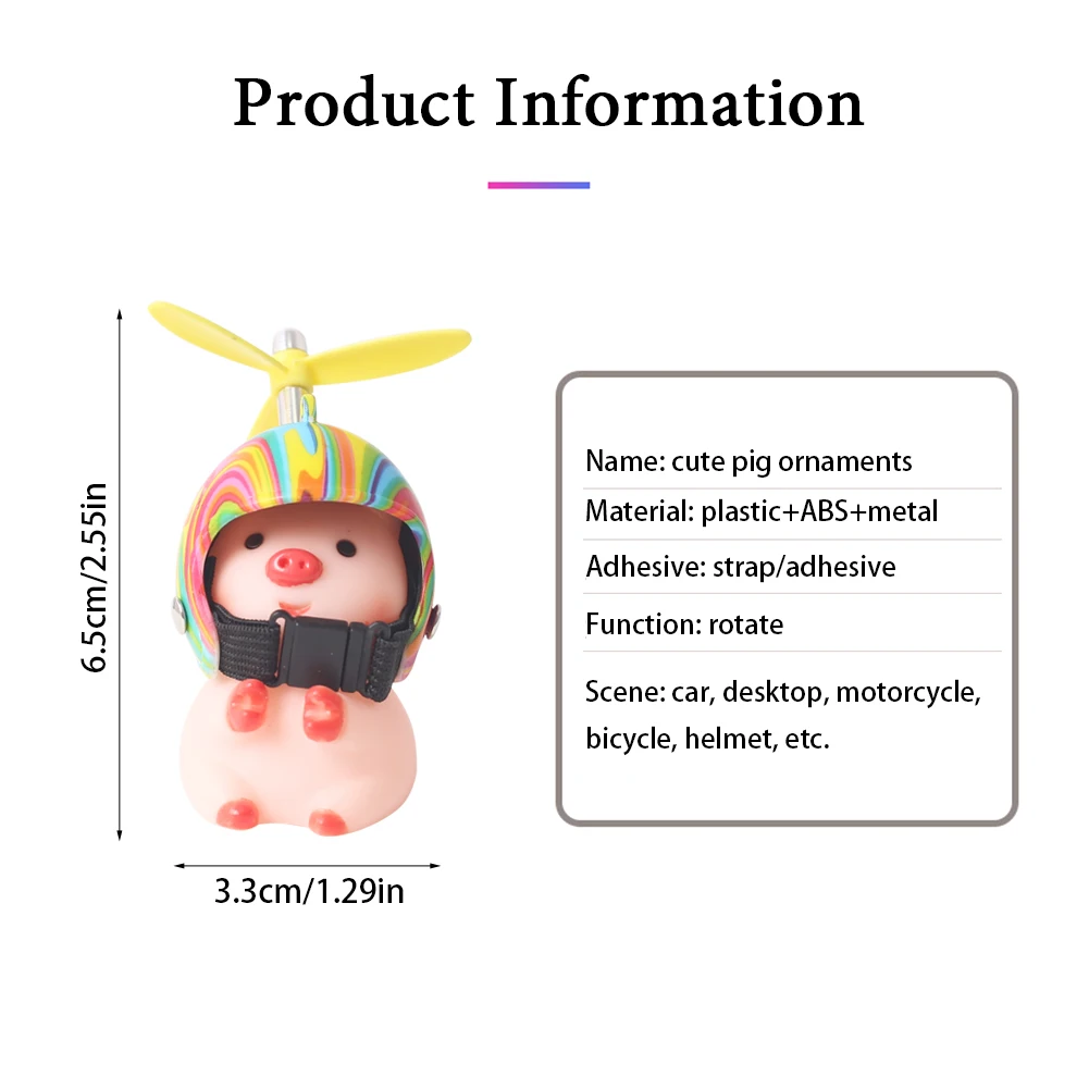 New Cute Pig Car Accessorie Swing Pig Car Pendant Auto Rearview Mirror Pendants Motorcycle Helmet Auto Decoraction Ornaments