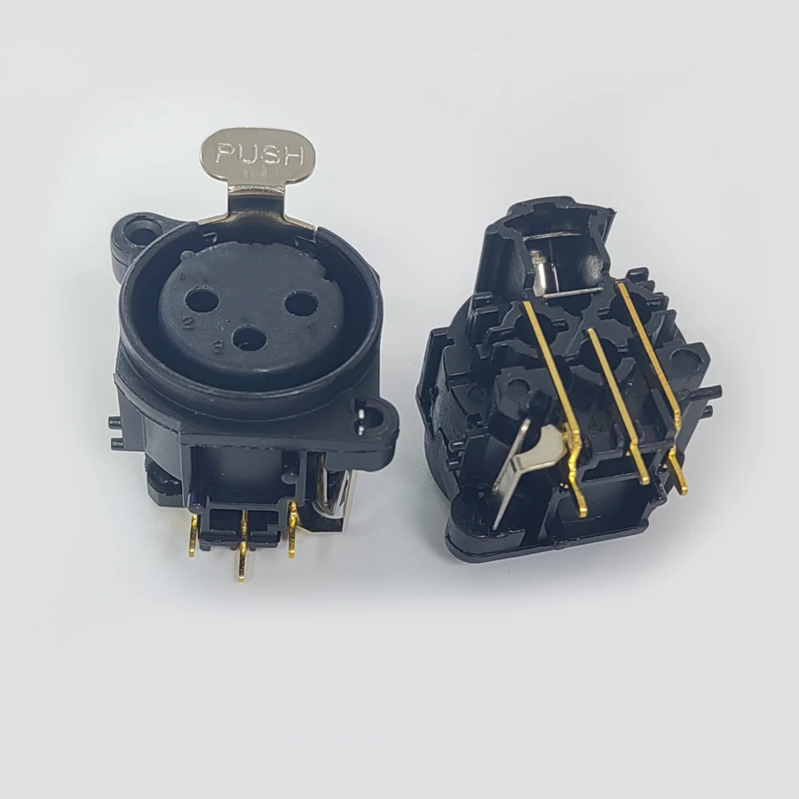 

10PCS/Lot Audio Female Socket/Jack Connector 3-Poles 90-Degrees PCB Mounting Panel For XLR