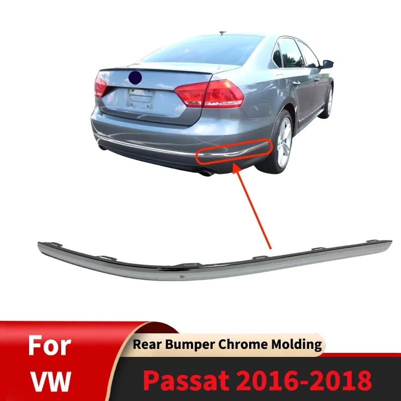 

For Volkswagen Passat 2016-2018 Rear Bumper Chrome Molding Diffuser Spoiler Rear Bumper Decorative Strip Accessories Body Kits