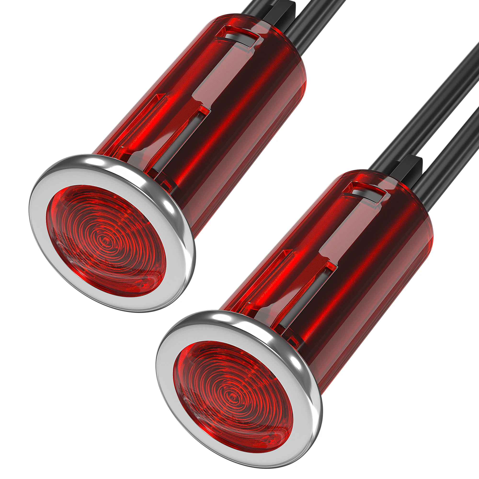 

DaierTek 2PCS Indicator Light 12V Red Snap-in 1/2" Panel Mount LED Indicator Light 12 Volt 0.5" Pilot Light