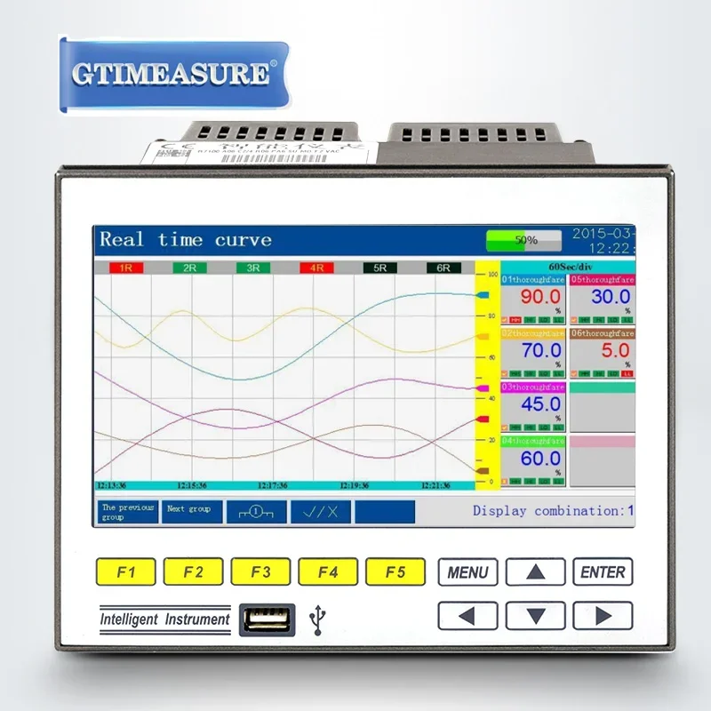 4-20mA RS485 Data Logger 7inch 1~16 Channels Datalogger Temperature Pressure Voltage and Current Data Recorder