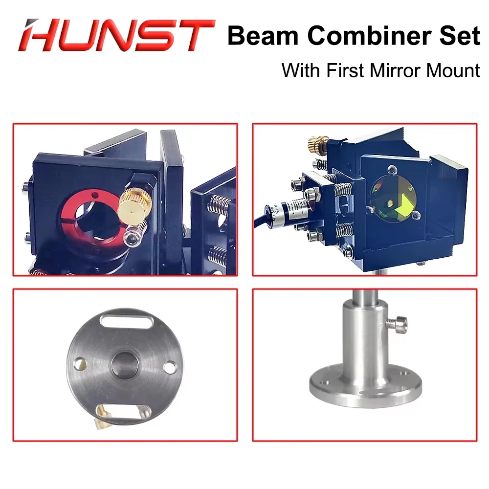 Hunst ビームコンバイナーセット 25mm レーザービームコンバイナー + ミラーマウント + CO2 レーザー彫刻切断機用レッドレーザーポインター。