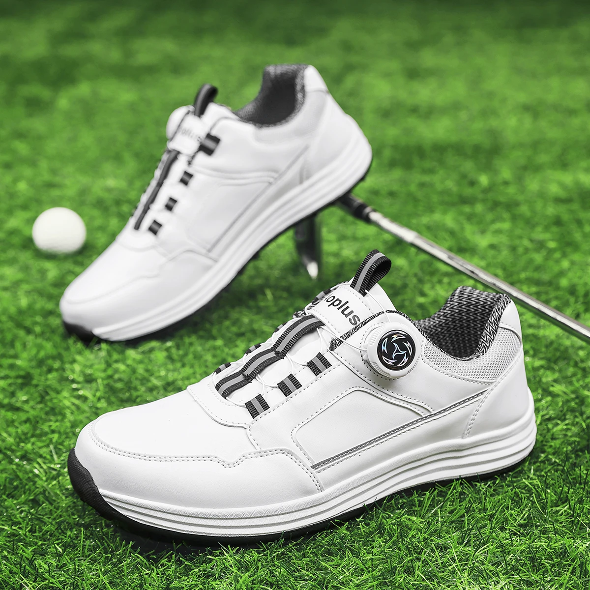 Unisex-Golfschuhe ohne Spikes, wasserdicht, rutschfeste Gummisohle, atmungsaktive, gepolsterte Sneaker für Golfplatz- und Outdoor-Training – Detail 8