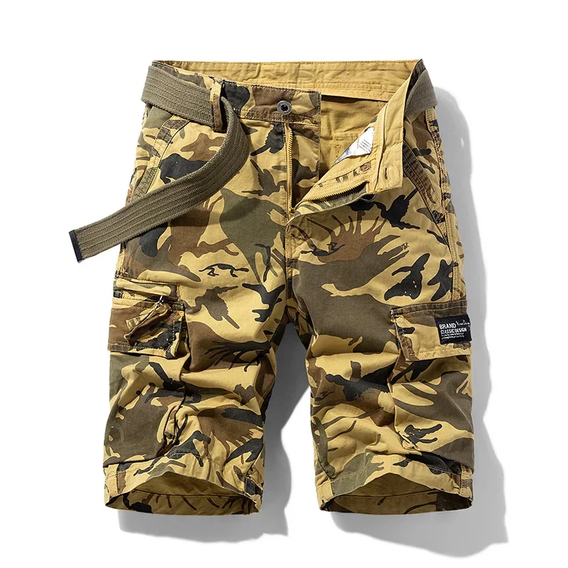 

summer new cargo shorts American fashion brand loose five quarter pants casual youth straight leg multi-mouth bag