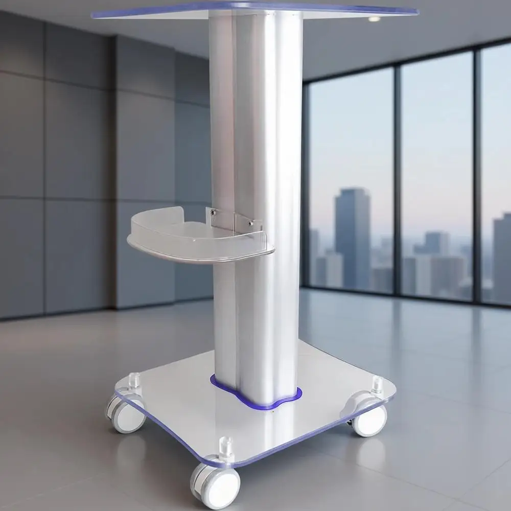 

Acrylic Rolling Cart with Extra Tray, Holds 135Lbs, Ideal for SPA or Beauty Equipment Storage