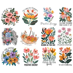 22cm fashion flower poster style hollow out decal heat transfer printing DTF decal cute DIY girl clothing luggage ironing patch