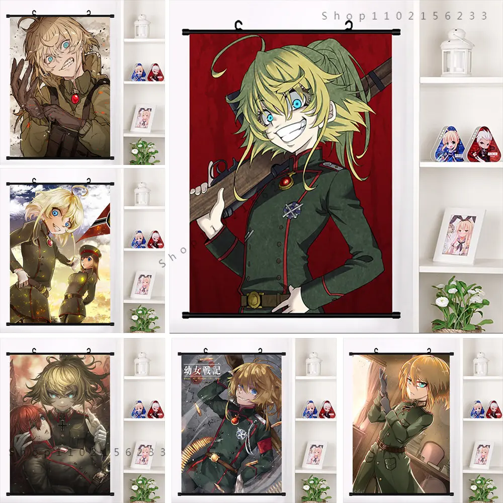 Anime Home Decor Canvas Painting Youjo Senki Saga of Tanya the Evil Tanya Degurechaff Hang Scrolls Poster Picture Wall Art Print