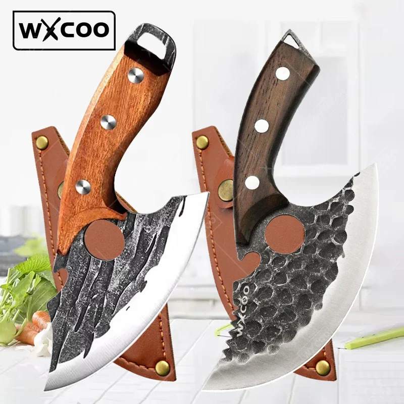 

Forged Kitchen Knife Stainless Steel Meat Cleaver Boning Knife with Bottle Opener Pocket Multifunctional Knife with Knife Cover