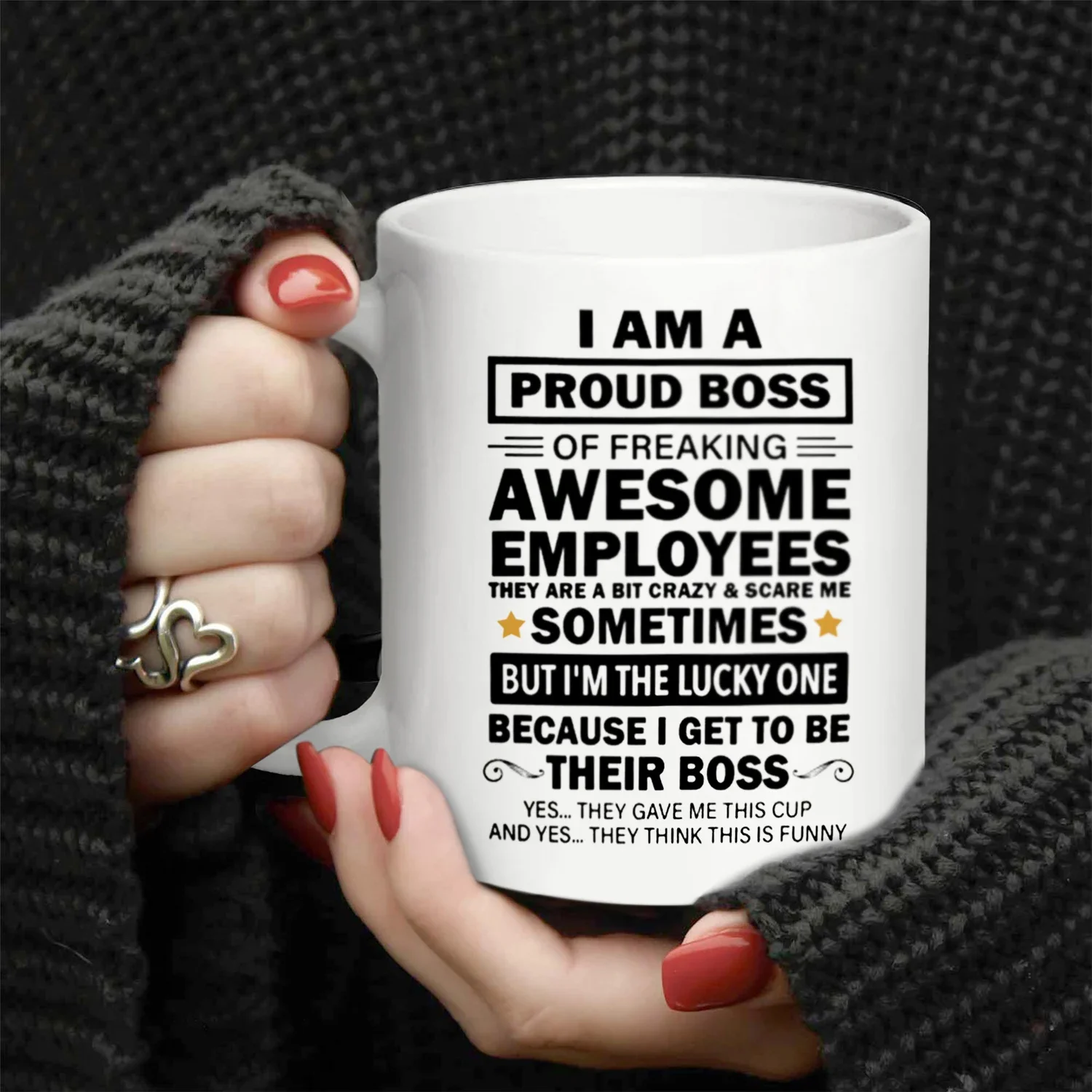 

1pc, Im A Proud Boss Of Awesome Employees Boss Gift From Employee Work Team Coworker Coffee Mug,Perfect Gift for Bosses,11oz Dad