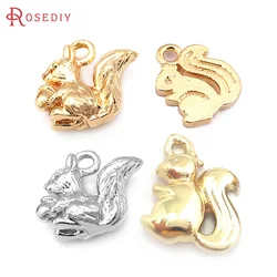 10PCS 18K Gold Color Brass Squirrel Charms Pendants High Quality Diy Jewelry Making Necklace Earrings Accessories for Women