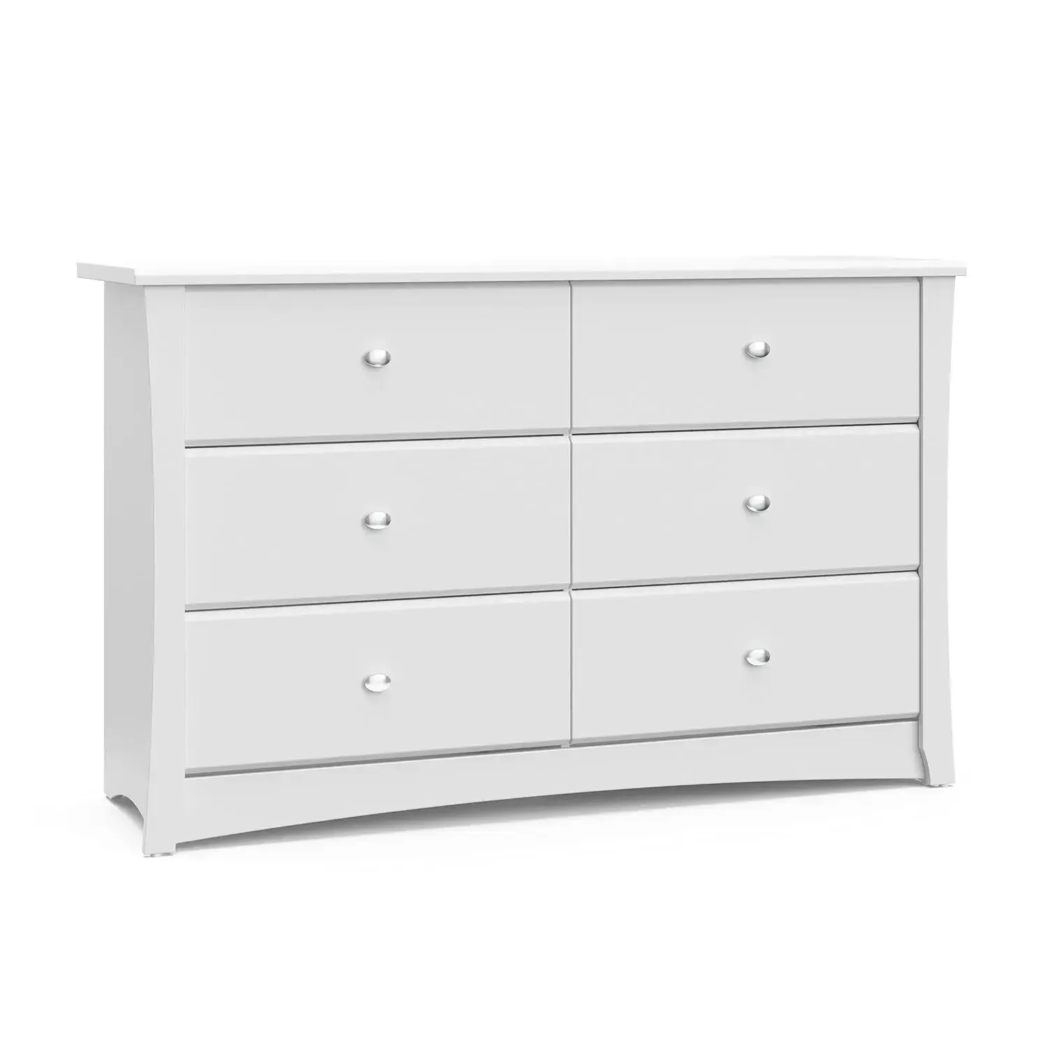 Crescent 6 Drawer Double Dresser (White) – GREENGUARD Gold Certified, Kids Dresser Drawer Organizer For Nursery, Chest of Drawer