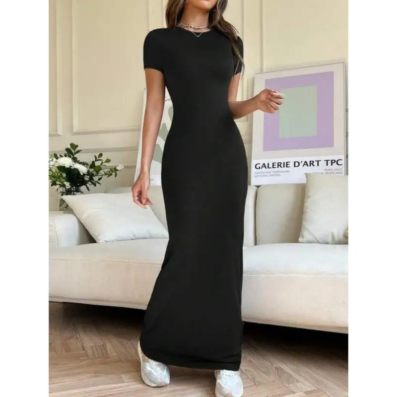 

New N 90565 Women's Slim Fit ort Sve round Ne Dr Casual Wear Daily Dr Faionable Autumn Seven Sve Length