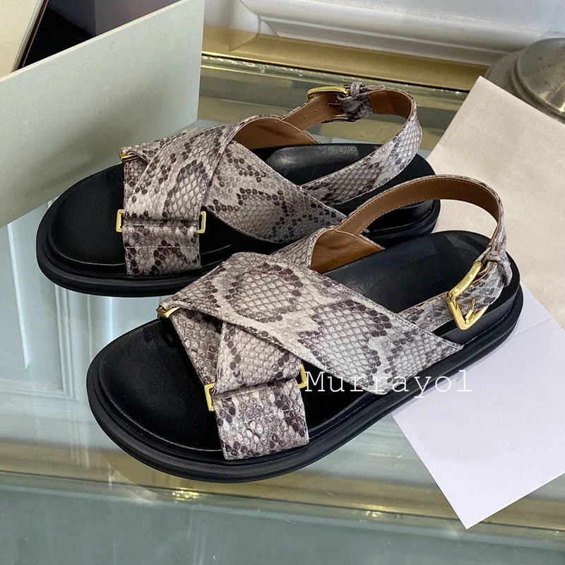 Echtes Leder Zurück Strap Flache Sandalen Frauen Offene spitze Kreuz Design Mischfarben Sandalen Sommer Urlaub Schuhe Gladiator