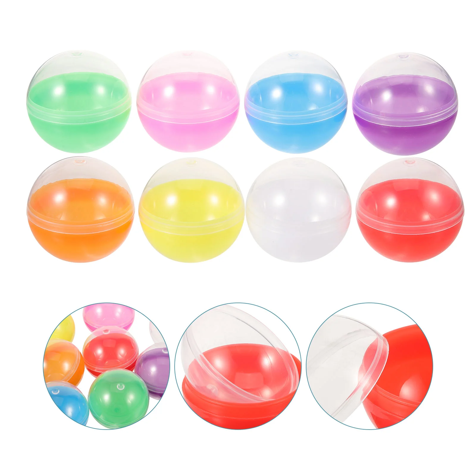 

50 Pcs Gum Ball Machine Fillable Balls Shell Toy Gumball Capsules Gift Plastic