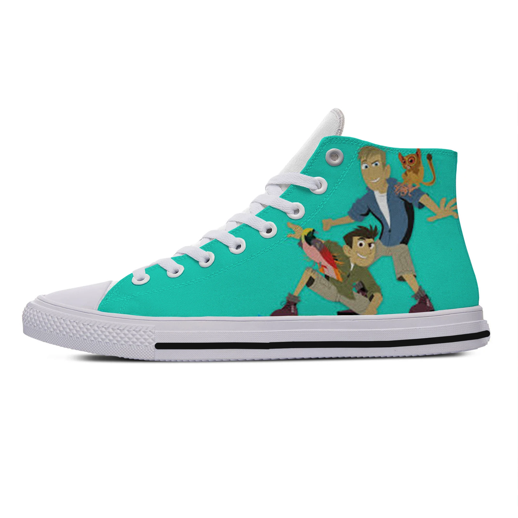 Nuevas zapatillas de deporte de verano a la moda, zapatos informales prácticos con dibujos animados divertidos Kawaii para hombres y mujeres, zapatos de tablero alto Kratts salvajes