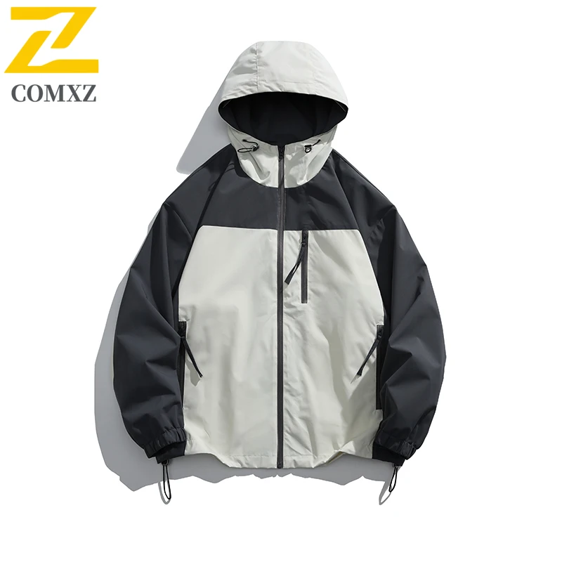 

2025 Outdoor Adventure Waterproof Jacket Men's Autumn Hip Hop Soft Shell Rainproof Coats Hiking Hunting Work Hooded Windbreaker