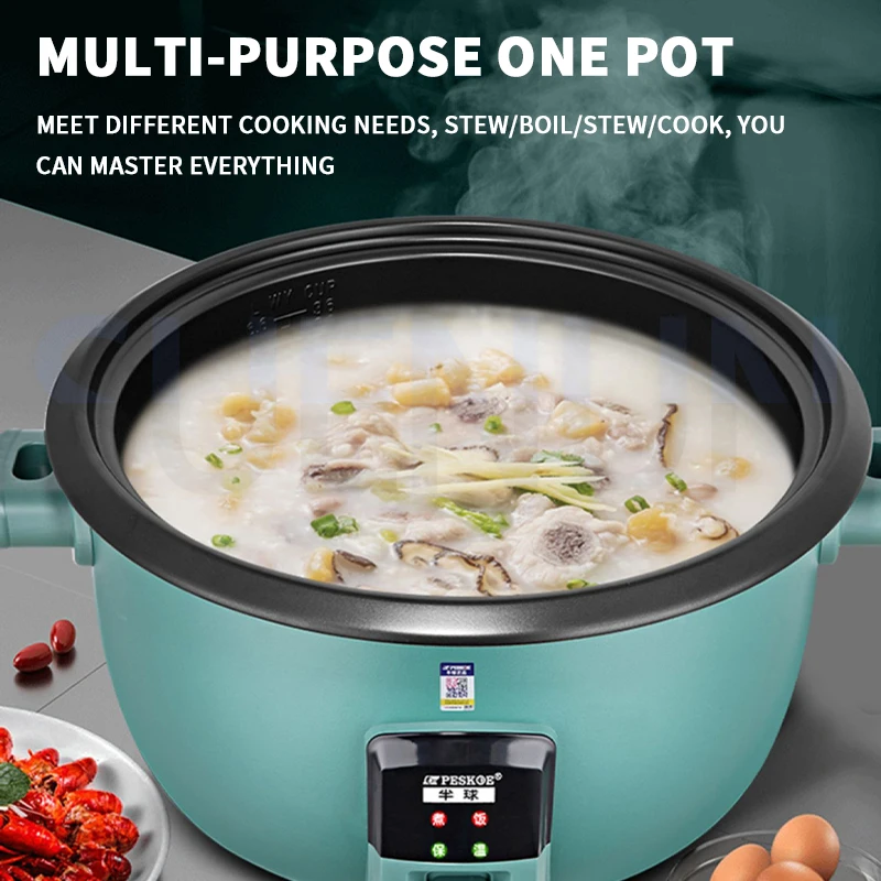 Cuiseur à riz électrique antiadhésif de grande capacité, cuiseur à riz Commercial, isolation de Buffet de Restaurant 24 heures