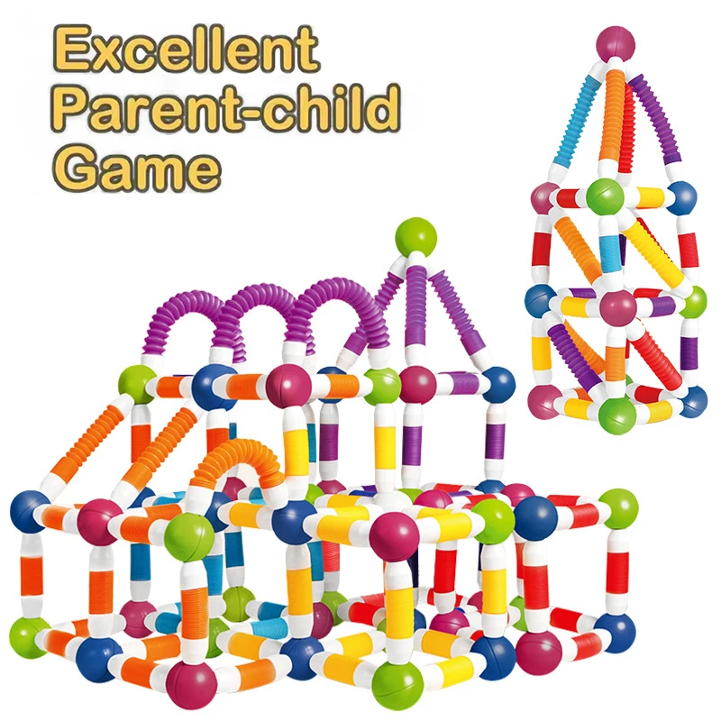 Juego de construcción de varillas magnéticas versátiles, bloques DIY escalables, construcción magnética, juguete de vástago de educación temprana, regalo de cumpleaños y Navidad