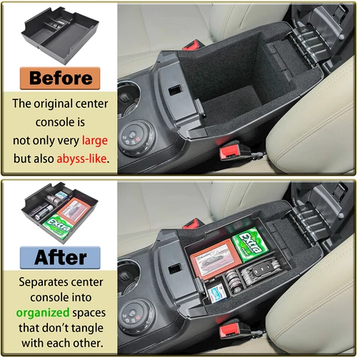 Imagen 2 del producto SixthSmoy accesorios de coche para Ford Explorer 2012-2016 2017 2018 2019 bandeja de consola central organizador caja de almacenamiento de reposabrazos