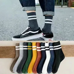 5 Pairs Of Men's Socks, Autumn And Winter Vintage Fun Fashion Athletic Socks, Sports Trend Socks