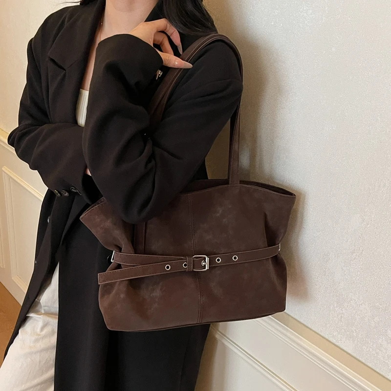 

JY0295 Korean Niche Handbag for Women 2025 Autumn and Winter New Style Textured Shoulder Underarm Bag Large Capacity Tote Bag