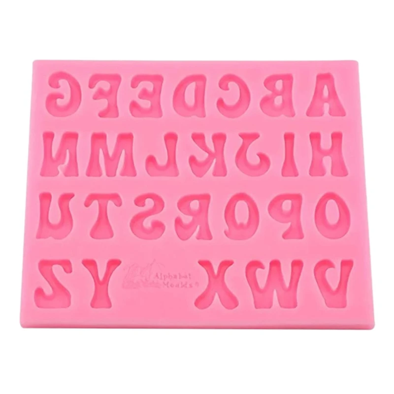 HOT！-Letters Shape Silicone Cake For Home Bakery Fondant Chocolate Molds Decorating Tool(Pink)