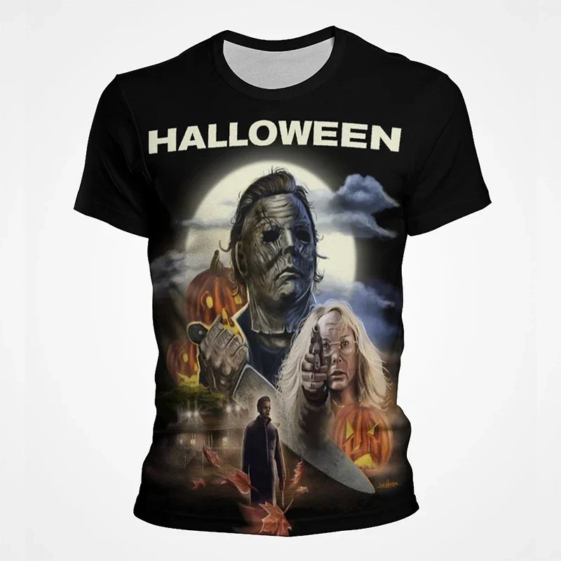 Halloween T-Shirt Horror Movie 3D Print Michael Myers Horror Streetwear Mens Cool Fashion Oversized T-Shirt Quick Dry T-Shirt To