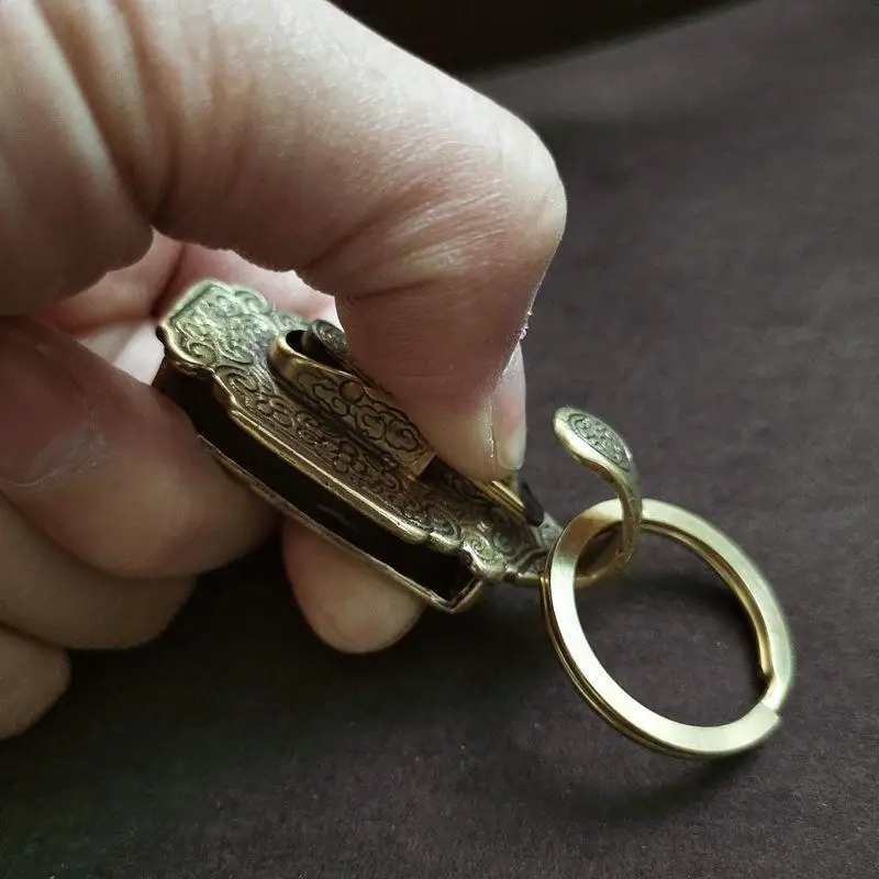 1PC Brass Keychain Hook Clasp Anti-Lost Vintage Belt Buckle Keyring Retro DIY Leather Craft Hardware Accessories