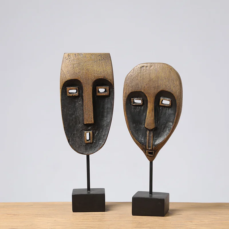 

Modern Face Resin Sculpture, Creative Art Statue for Home Decor, Contemporary Figurine, Unique Living Room Shelf Ornament Gift