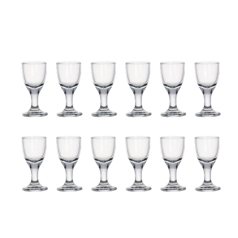 12 Stuks Borrelglas Set Kleine Wijnbekers Liquor Wijnglazen Drinken Creatieve Retro Prachtige Beker Transparante Mini Glazen Beker set