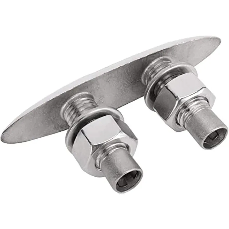 Heavy Duty Pull Up Cleat Marine Pop Up Dock Cleat Flush Mount Retractable Deck Cleats 5/6 Inch 316 Stainless Steel